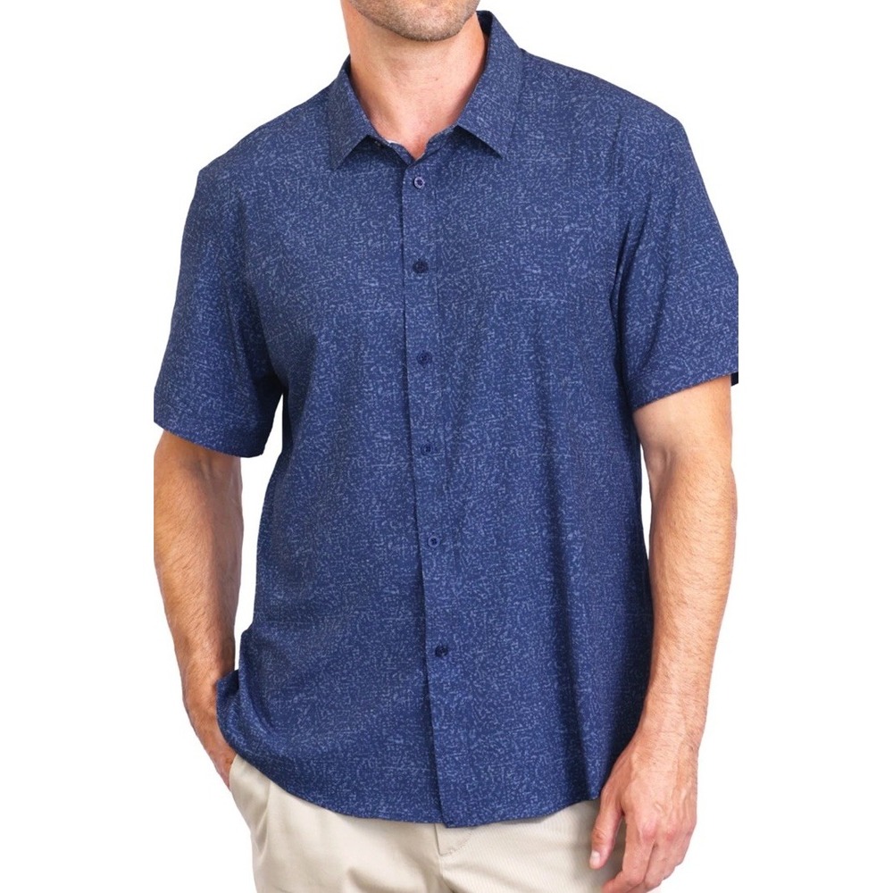 Island Crew Designed In‎ Hawaii Men's Blue Short Sleeve Bottom Shirt  Size Xl